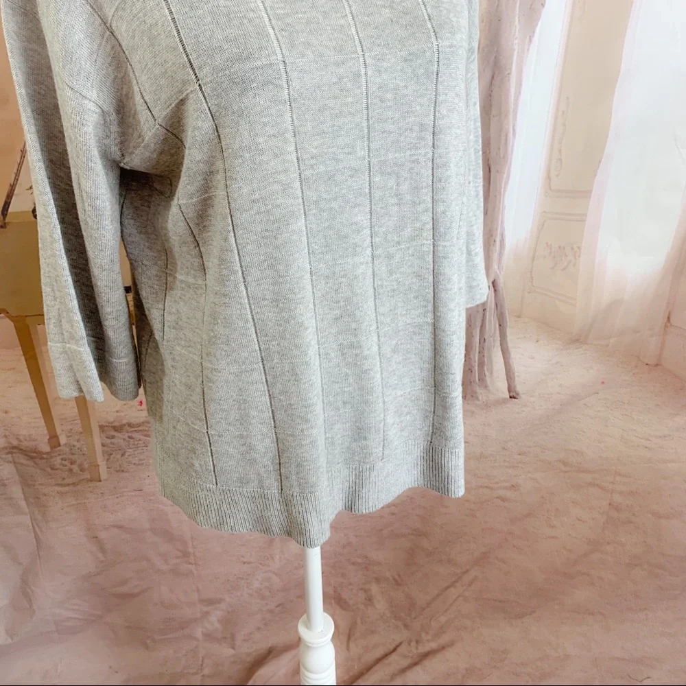 Lafayette 148 Gray Textured Sweater - Picture 4 of 8
